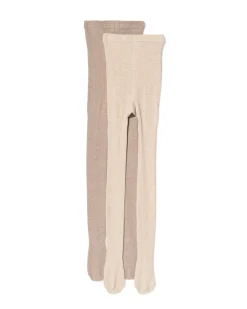 kindermaillots rib - 2 stuks lichtbruin
