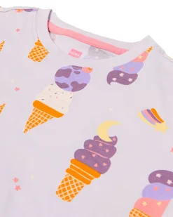 kindernachthemd ijsjes met poppenpyjama paars