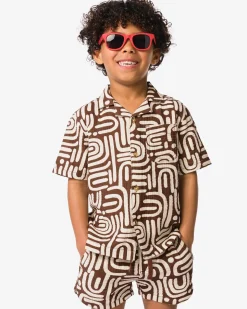 kinderoverhemd print bruin
