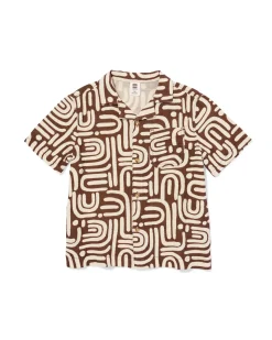 kinderoverhemd print bruin