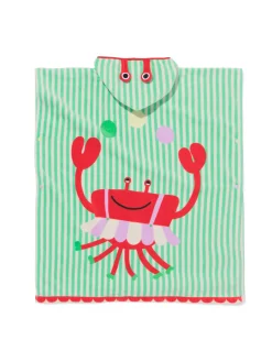kinderponcho 68x78cm krab strepen