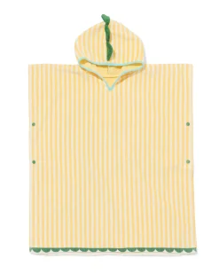 kinderponcho 68x78cm velours krokodil strepen