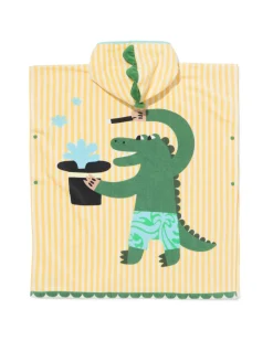 kinderponcho 68x78cm velours krokodil strepen