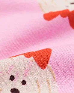 kinderpyjama met poppenpyjama honden roze