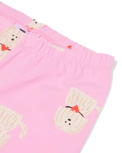 kinderpyjama met poppenpyjama honden roze