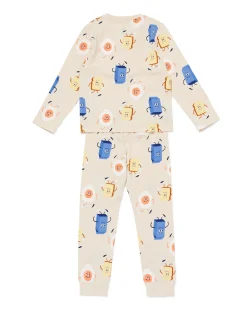 kinderpyjama ontbijt gebroken wit