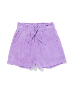 kindershort comfort fit badstof hartjes paars