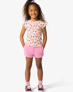 kindershort comfy fit badstof roze