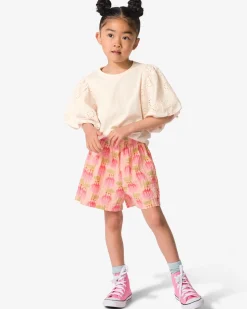 kindershort comfy fit jersey taartjes lichtroze