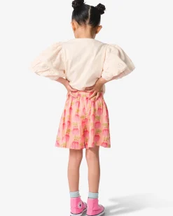 kindershort comfy fit jersey taartjes lichtroze