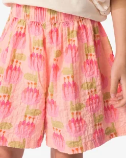 kindershort comfy fit jersey taartjes lichtroze