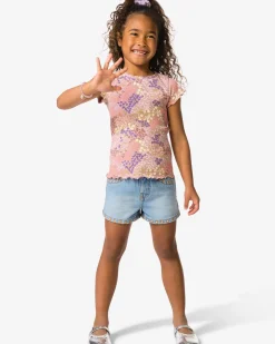 kindershort geborduurd blauw