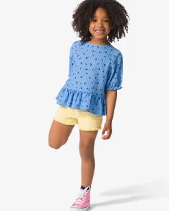 kindershort hartjes lichtgeel