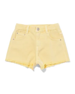 kindershort hartjes lichtgeel