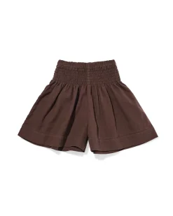 kindershort jersey donkerbruin