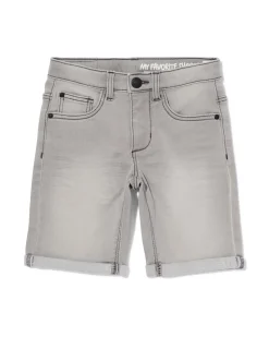 kindershort jogdenim grijs