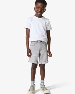kindershort jogdenim grijs