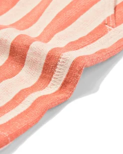 kindershort regular fit sweatstof strepen lichtbruin