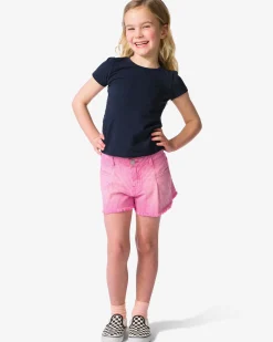 kindershort strepen roze
