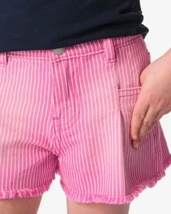 kindershort strepen roze