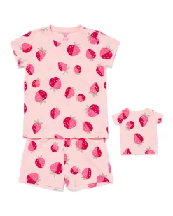 kindershortama aardbeien roze
