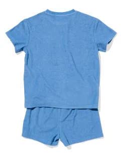 kindershortama badstof croissant blauw