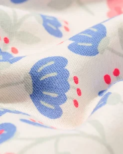 kindershortama bloemen gebroken wit