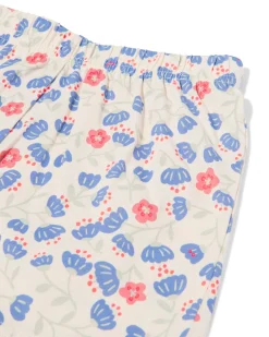 kindershortama bloemen gebroken wit