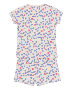 kindershortama bloemen gebroken wit