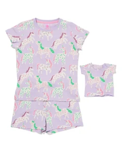 kindershortama dieren lila