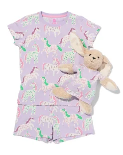 kindershortama dieren lila