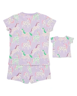 kindershortama dieren lila