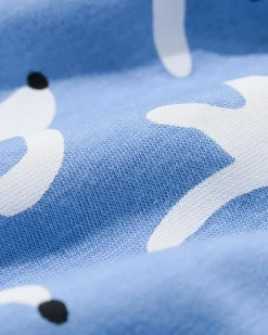 kindershortama honden met poppenpyjama blauw