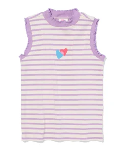 kindersinglet rib jersey hartjes lichtpaars