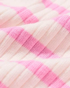 kindersinglet rib strepen bloemen roze