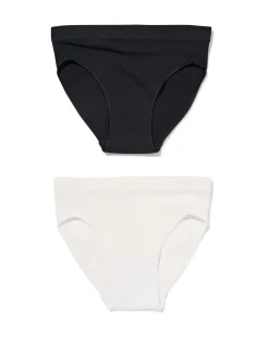 kinderslips naadloos rib - 2 stuks wit