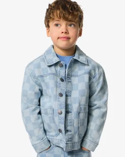 kinderspijkerjas blokken blauw