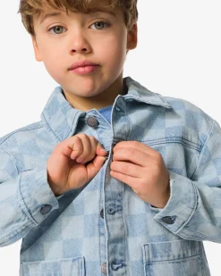 kinderspijkerjas blokken blauw