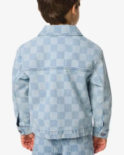 kinderspijkerjas blokken blauw