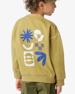 kindersweater grafisch olijf