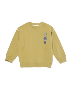 kindersweater grafisch olijf