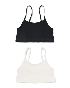 kindertops naadloos rib - 2 stuks wit