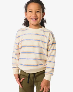 kindertrui gebreid strepen regular fit ecru