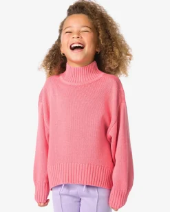 kindertrui grofgebreid roze