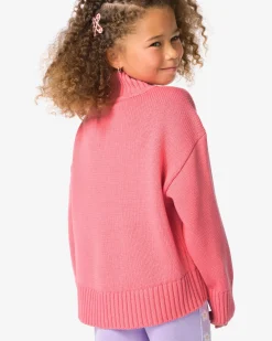 kindertrui grofgebreid roze