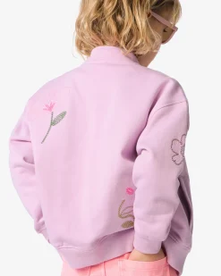 kindervest jersey bloemen ecru