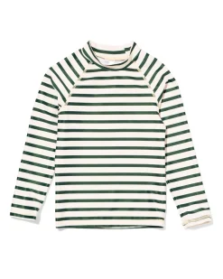 kinderzwemshirt UPF40+ strepen groen