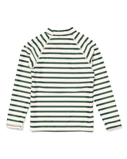 kinderzwemshirt UPF40+ strepen groen