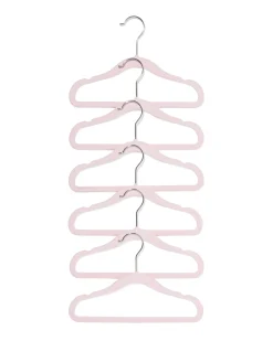 kledinghanger klein velours roze - 6 stuks