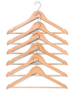 kledinghangers hout - 6 stuks